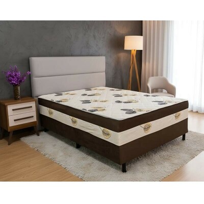 Cama Box Casal Ortopdica Marrom 138x188x60 - Nosso Sonho | Suporta at 250kg