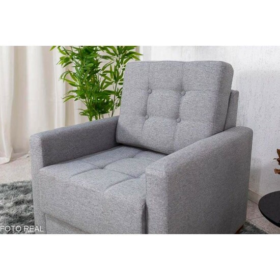 Poltrona �ustria Linho Cinza A59