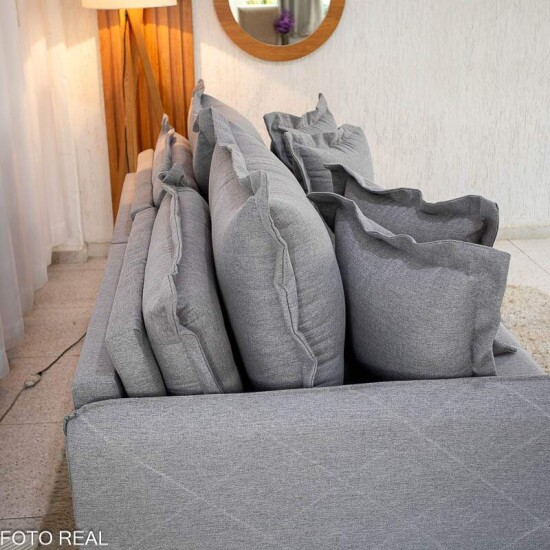 Sof Retrtil Reclinvel Lima 2.00m Linho Cinza A59 - Sem Caixa