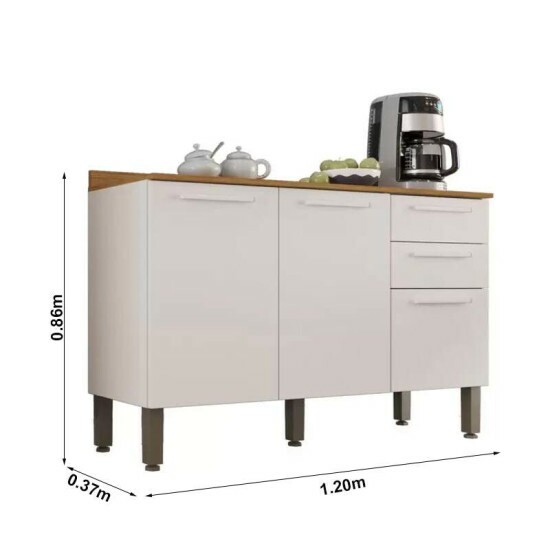 Balc�o para Cozinha Val�ncia Branco Sall�to