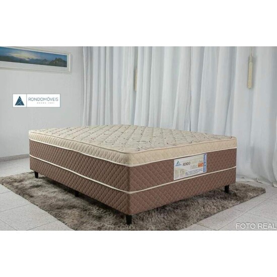 Cama Box Casal Ortopdico Rondoconfort 138x188x60 D33 Rondomveis | Suporta at 300kg