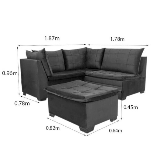 Sof Canto Viena Veludo Marrom A17