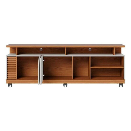 Rack Bancada Jurer� Larg. 1.80m Freij�/Off White Matte para TV at� 75\\\" - Colibri