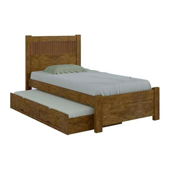 Cama Solteiro Prim�cia Ripado + Cama Auxiliar Solteiro 2 Gavetas Yp� D Doro
