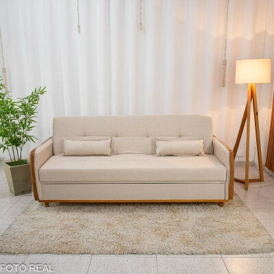 Sof Cama Ipanema Ba Linho Bege 2274 Larg. 2.05m