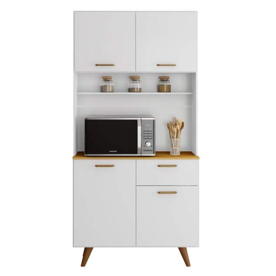 Kit de Cozinha 0,90m Izis Branco 4 Portas 1 Gaveta - Poliman