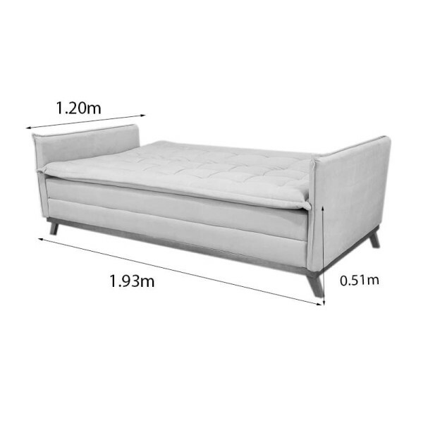 Sof Cama Lotus larg. 1.93m Molas Bonnel Veludo Bege 01