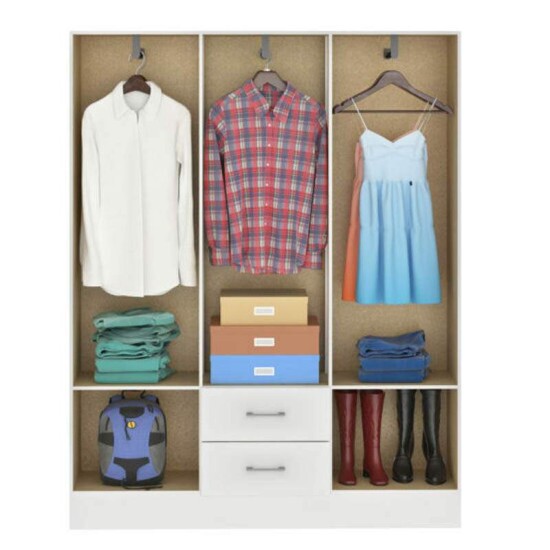 Guarda-Roupa Solteiro Jamaica 6 Portas Larg. 1.34m Branco Fellicci