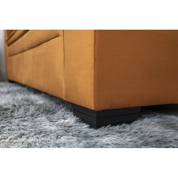 Sof 3 e 2 lugares Frana com Puff Veludo Terracota A62 Larg. 1.86m