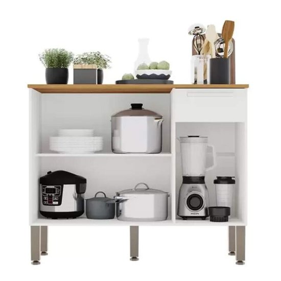 Balc�o de Cozinha 1,05m Madri Branco - Sall�to