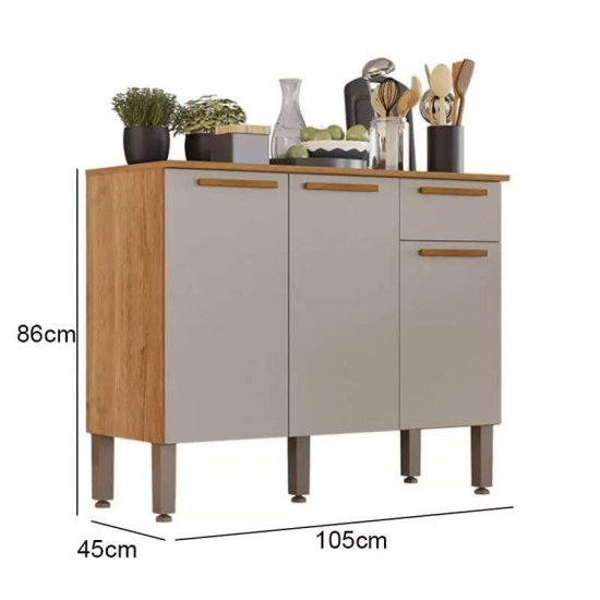 Balc�o de Cozinha 1,05m Madri Cinamomo/Off - Sall�to