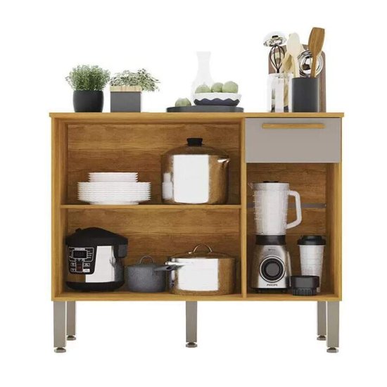 Balc�o de Cozinha 1,05m Madri Cinamomo/Off - Sall�to