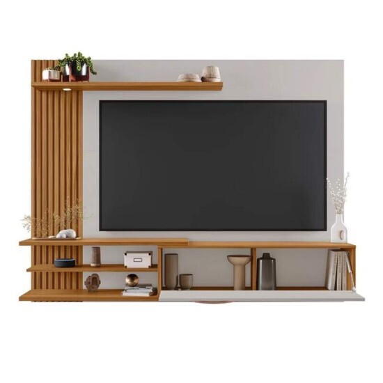 Painel NT 1355 Larg. 1.82m Off/Freij� Ripado para TV at� 65\\\" - Not�vel