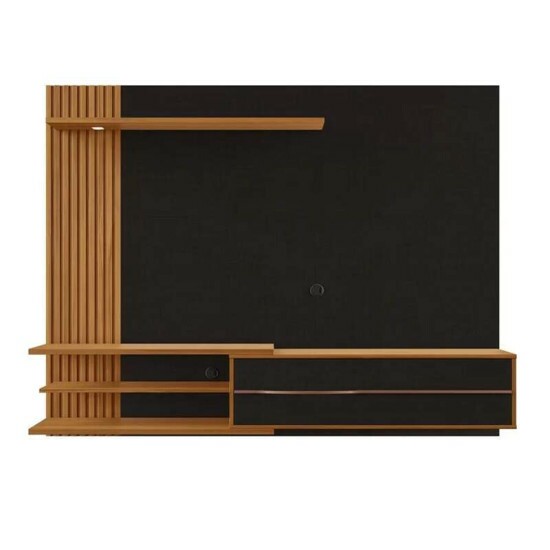Painel NT 1355 Larg. 1.82m Preto/Freij� Ripado C/ Led TV at� 65\\\" - Not�vel