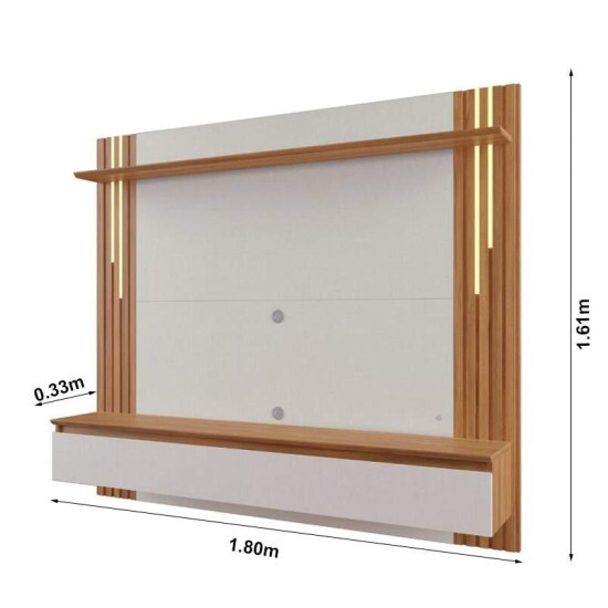 Painel NT 1345 Larg. 1.80m Off/Freij� Ripado para TV at� 65\\\" - Not�vel