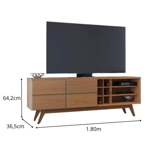 Bancada Noronha Larg. 1.80m Freij para TV at 70\\\" - Colibri