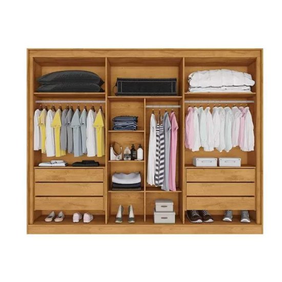 Guarda-roupa Casal 2,40m Argos Peroba/Off 6 portas 6 Gavetas 100% MDF - Made Marcs