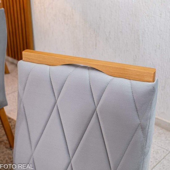 2 Cadeiras Lisboa Veludo Prata 514 Madeira Art Assento - Entregue Montada