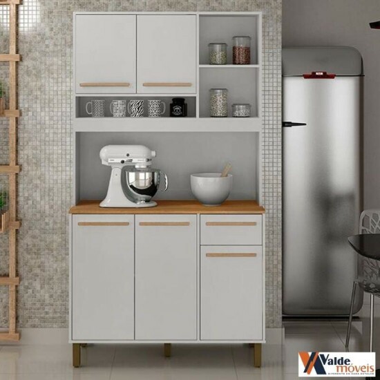 Armrio Ametista 05 Portas 01 Gaveta Branco Larg.1.10m Valdemoveis