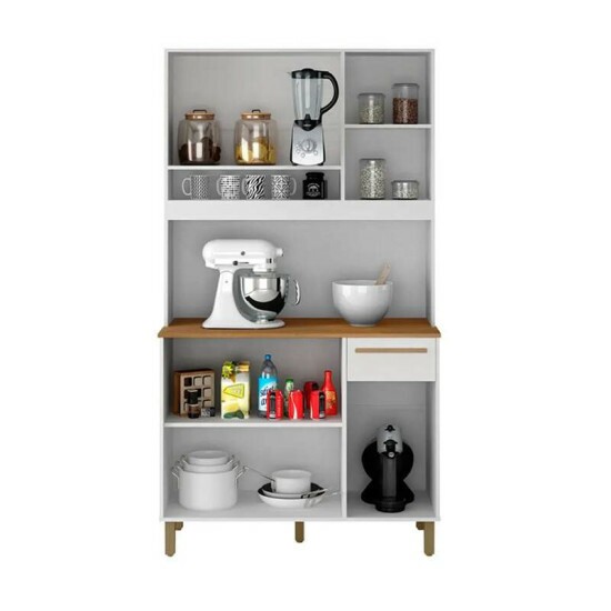 Armrio Ametista 05 Portas 01 Gaveta Branco Larg.1.10m Valdemoveis