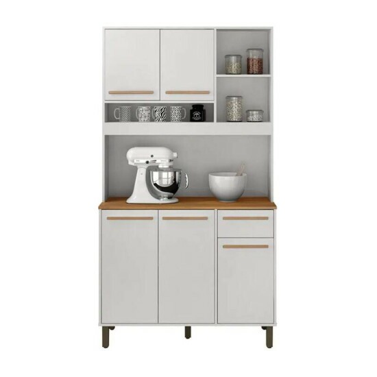 Armrio Ametista 05 Portas 01 Gaveta Branco Larg.1.10m Valdemoveis