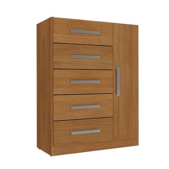 Cmoda Corais 5 Gavetas 1 Porta Larg. 0.68m Cinamomo Rodial Mveis