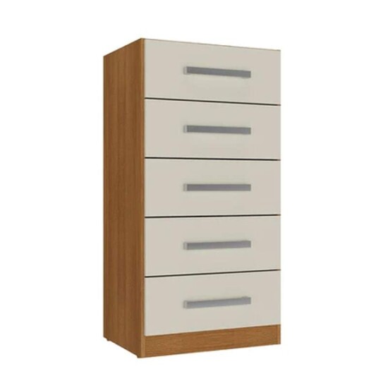 Cmoda Savana 5 Gavetas Larg. 0.46m Cinamomo/Off Rodial Mveis