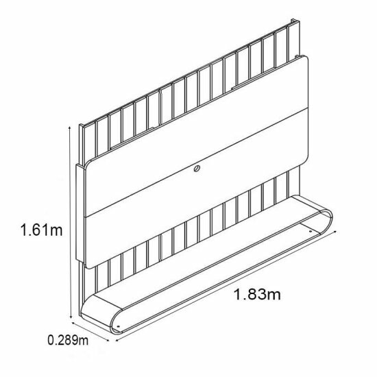 Home 1,85m Prime Naturale/Off com Detalhe Ripado para TV at� 75\" - Gelius
