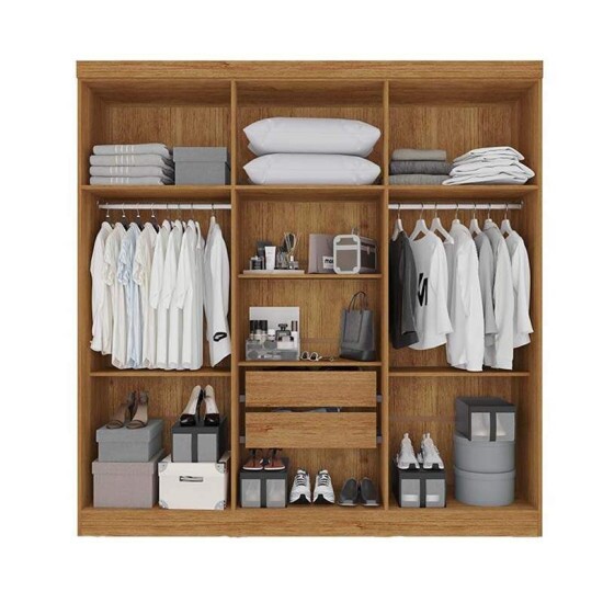 Guarda-roupa Casal Recife Cinamomo/Off 6 Portas Larg. 1.80m - Sallto