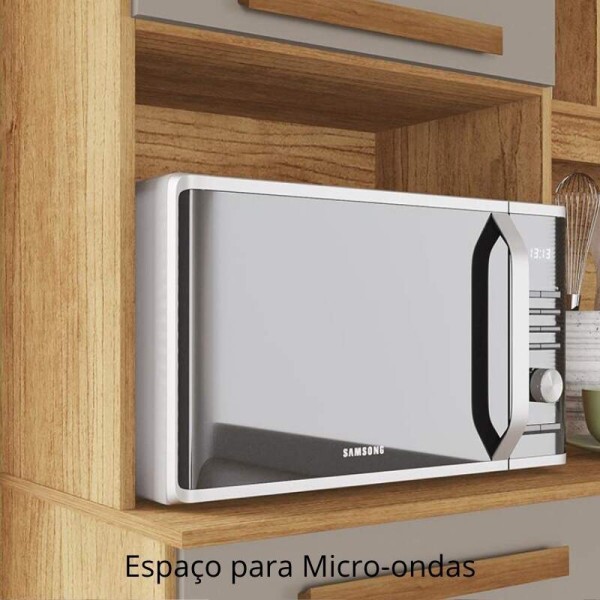 Armrio Cozinha Accia Cinamomo/Off 8 Portas 2 Gavetas Larg. 2.18m - Sallto