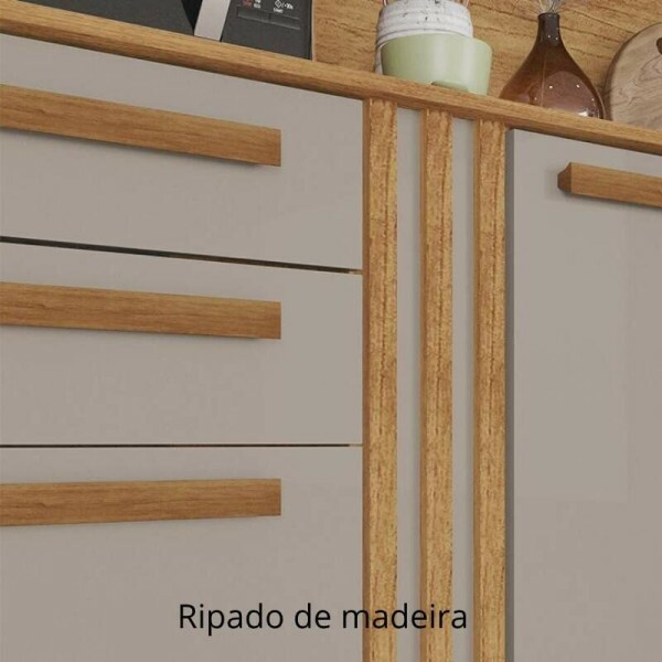 Armrio Cozinha Accia Cinamomo/Off 8 Portas 2 Gavetas Larg. 2.18m - Sallto