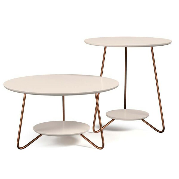 Jogo de Mesa Liz Off White EJ Moveis