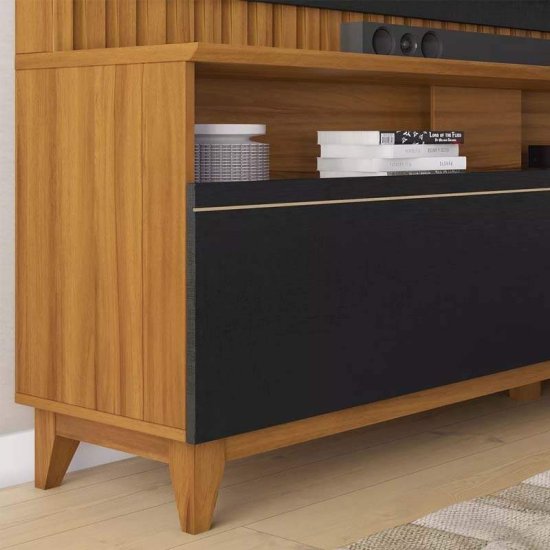 Home 1,83m NT 1340 Freij�/Preto com Detalhe Ripado para TV at� 65\\\" - Not�vel