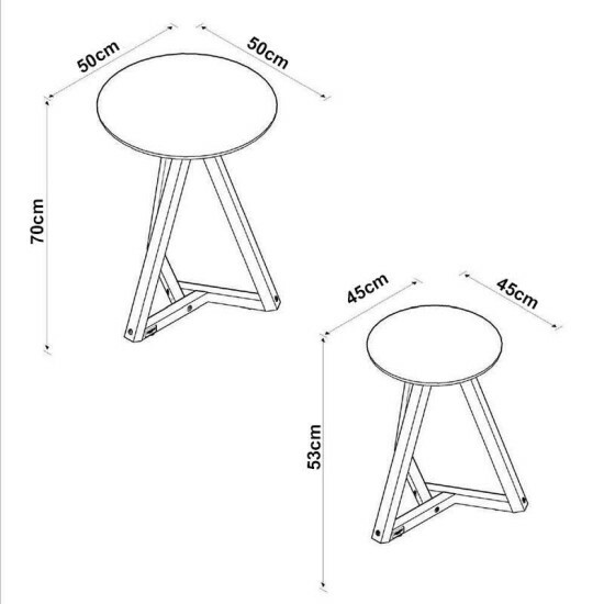 Conjunto Mesa Lateral Mezanino Classic Off White/Nature Tebarrot