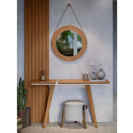 Espelho Ibiza + Aparador Ibiza + Painel Decorativo Detroit Ripado Tebarrot