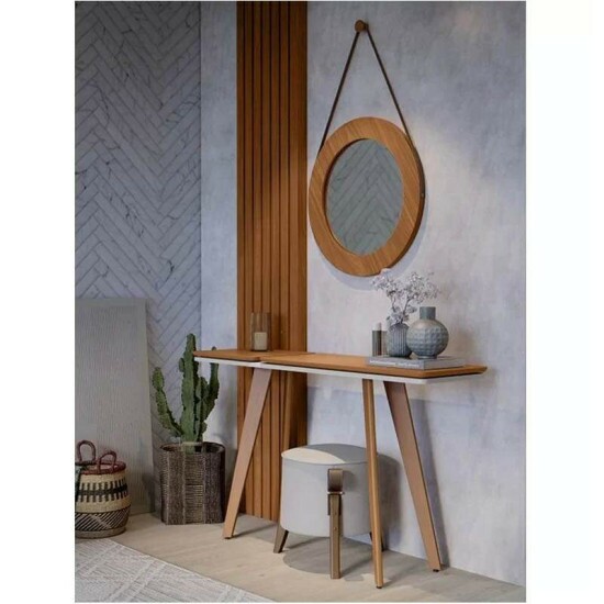 Espelho Ibiza + Aparador Ibiza + Painel Decorativo Detroit Ripado Tebarrot