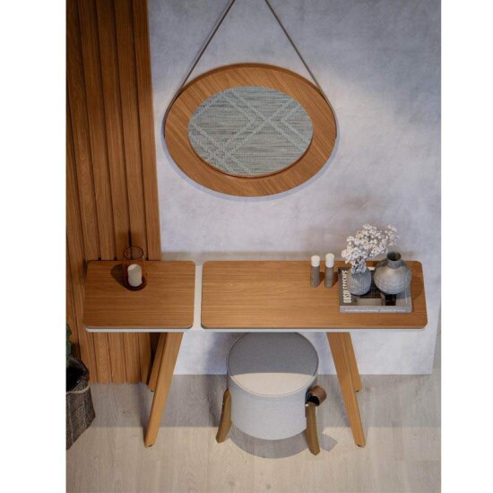 Espelho Ibiza + Aparador Ibiza + Painel Decorativo Detroit Ripado Tebarrot