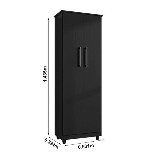 Multiuso 0,53m Nina Preto 2 Portas - Rud Rack