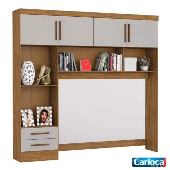 Modulado 2,04m Cinamomo/Off 4 Portas 2 Gavetas sem Espelho - Carioca