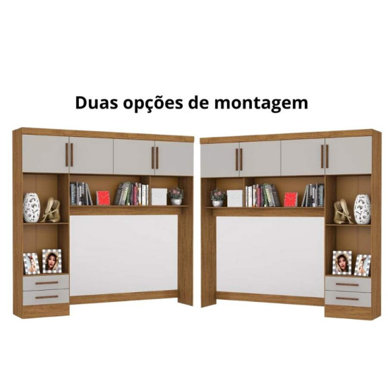 Modulado 2,04m Cinamomo/Off 4 Portas 2 Gavetas sem Espelho - Carioca
