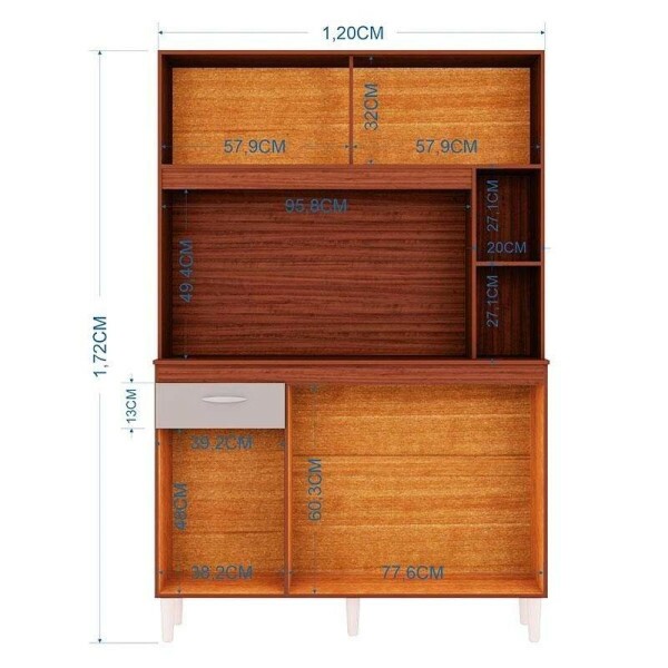 Kit Duda 1.20m 5 Portas Branco Poquema