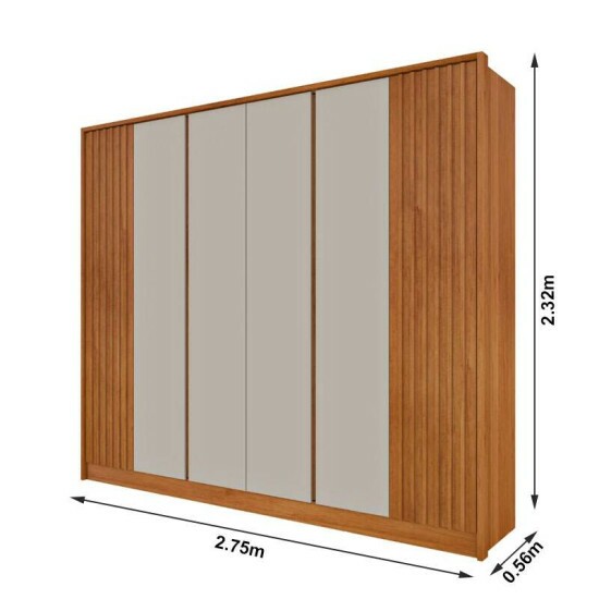 SPRING VALLEY ブラウン Barcelona (G-JSM05) Roupeiro Casal Barcelona 6 Portas | Elegância e Amplo Espaço - Rufer