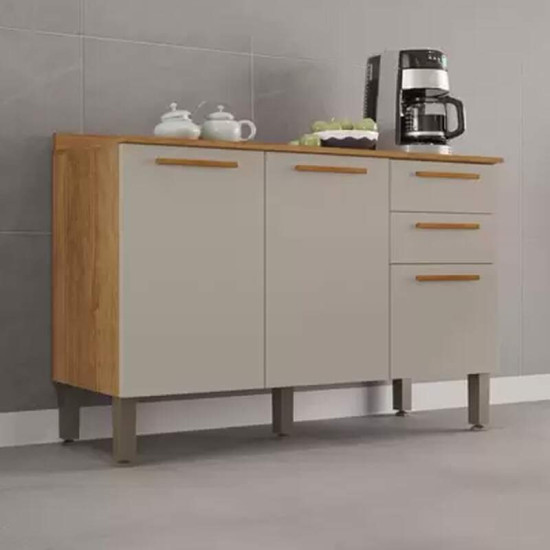 Balc�o de Cozinha 1,20m New Val�ncia Cinamomo/Off White - Sall�to