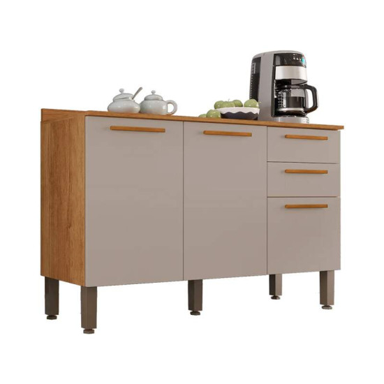 Balc�o de Cozinha 1,20m New Val�ncia Cinamomo/Off White - Sall�to