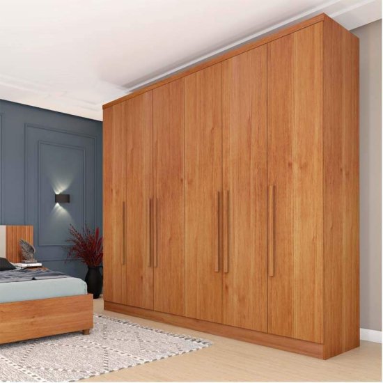 Guarda-roupa Casal 2,40m Veneza Cinamomo 6 Portas 4 Gavetas - Tcil