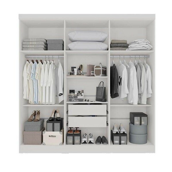 Roupeiro Recife Branco 6 Portas Larg. 1.80m - Sallto