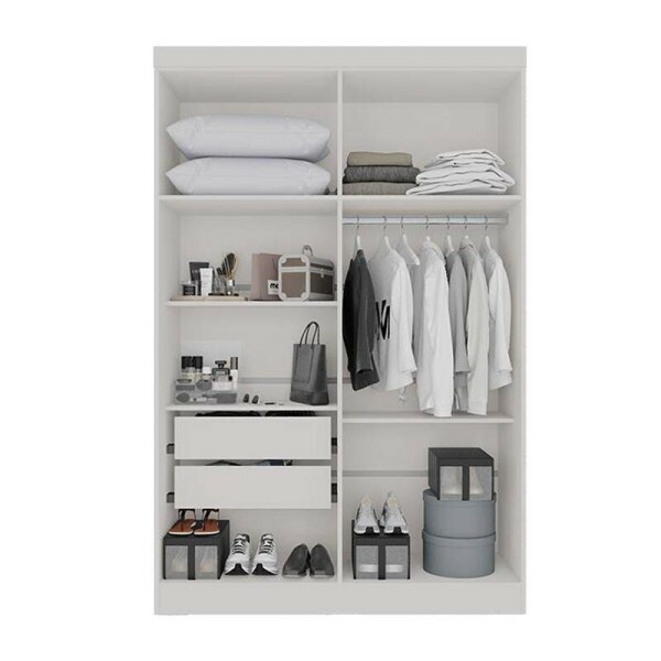 Roupeiro Solteiro Recife 4 Portas 2 Gavetas Larg. 1.21m Branco Sallto
