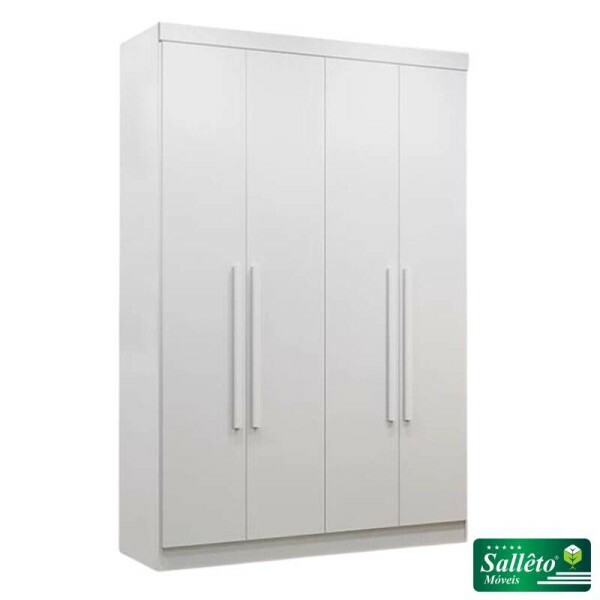 Roupeiro Solteiro Recife 4 Portas 2 Gavetas Larg. 1.21m Branco Sallto