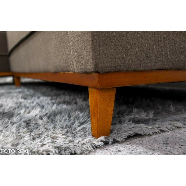 Sof 3 Lug. Milo C/Chaise Lado Direito Linho Marrom 1007 Larg. 2.30m - Molas Ensacadas