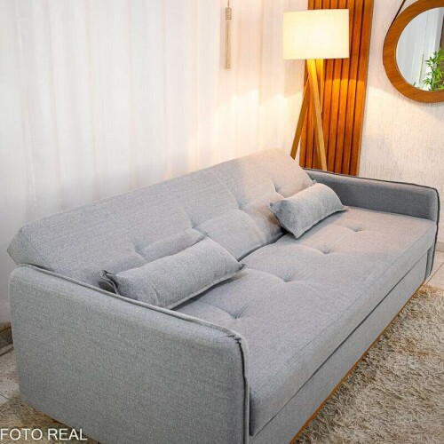 Sof Cama Ipanema Ba larg. 2.05m Linho Cinza 2275